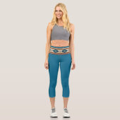 Leggings Capri "AGUA BAND / TEAL" High Waisted Capris  (Recto)