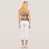 Leggings Capri “AGUA BAND / WHITE” High-Waisted Capris  (Verso)