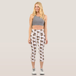 Leggings Capri Airedale terrier dog cartoon