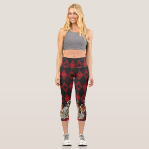 Leggings Capri Alice Aventures avec le Chat de Cheshire Fou de Wo