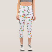 Leggings Capri Alice coloré Bleu bulles Motif Yoga (Recto)