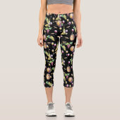 Leggings Capri Amateurs de vin Red White Winery Motif (Recto)