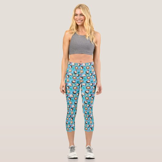 Leggings Capri AMIS™ | Caractère Motif Chibi (Recto)