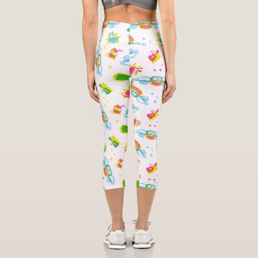 Leggings Capri AMIS™ | Central Perk Neon Motif (Verso)
