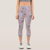 Leggings Capri AMIS™ | Motif d'icône violet (Recto)