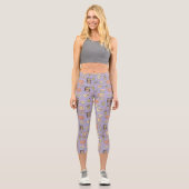 Leggings Capri AMIS™ | Motif d'icône violet (Recto)