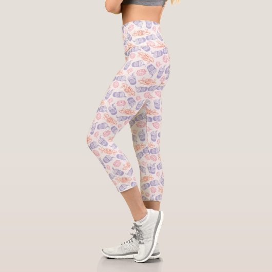 Leggings Capri AMIS™ | Pastel Central Perk Motif (Gauche)
