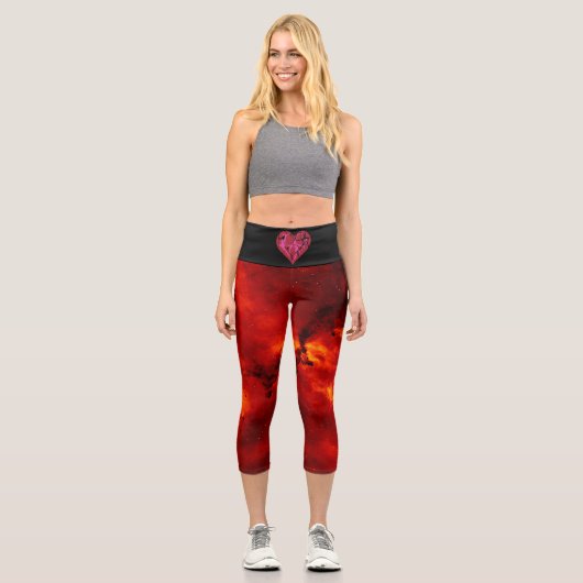 Leggings Capri amour et feu (Recto)