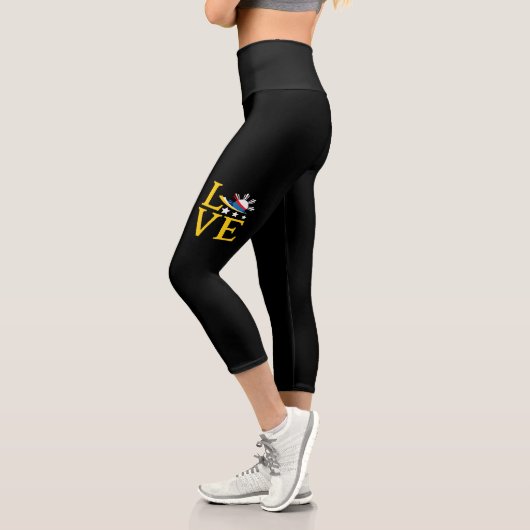 Leggings Capri Amour - Typographie du drapeau philippin (Gauche)