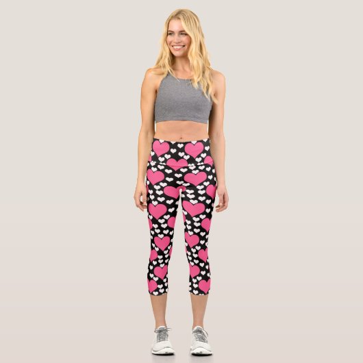 Leggings Capri Amour Whimsical Et Motif De Coeur (Recto)