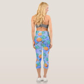 Leggings Capri Ananas. Peinture. Fête. (Verso)