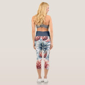 Leggings Capri Ananas rouges, blancs et bleus (Verso)
