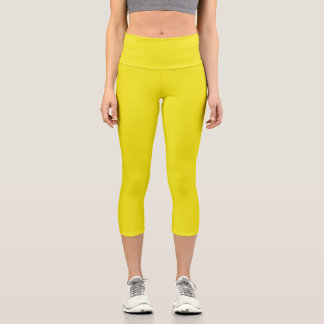 Leggings Capri Ananas solide jaune vif