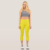 Leggings Capri Ananas solide jaune vif (Recto)