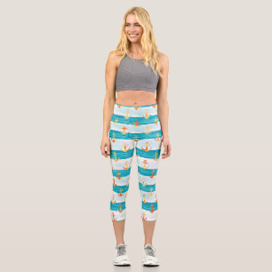 Leggings Capri Ancrages Abstraits : motif à bande aquarelle.