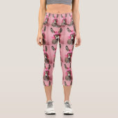 Leggings Capri âne avec une perruque rose (Recto)