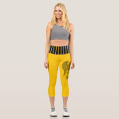 Leggings Capri Angel, noir et jaune (Recto)