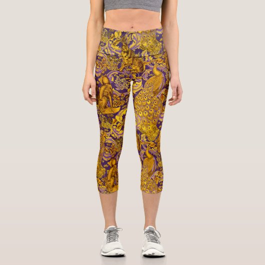 LEGGINGS CAPRI ANIMAL FORESTIER, FOX, PEACOCK, HARE OR PURPLE FLO (Recto)