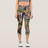 Leggings Capri Animaux sauvages de la Savane africaine (Recto)