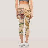 Leggings Capri Antique vieille carte inspirée (2) (Verso)
