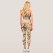Leggings Capri Antique vieille carte inspirée (2) (Verso)