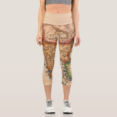 Leggings Capri Antique vieille carte inspirée (2) (Recto)