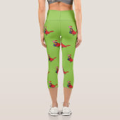 Leggings Capri Appels d'accouplement Cardinal Bird Love (Verso)