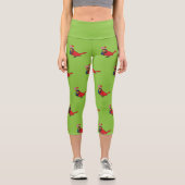 Leggings Capri Appels d'accouplement Cardinal Bird Love (Recto)