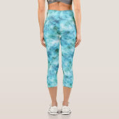 Leggings Capri Aqua Blue Green Abstrait (Verso)