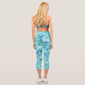 Leggings Capri Aqua Blue Green Abstrait (Verso)