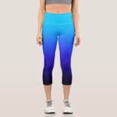 Leggings Capri Aqua Blue Indigo et Black Ombre (Recto)