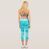 Leggings Capri Aqua Swirls INITIALES Ocean Water Beach Amusement (Verso)