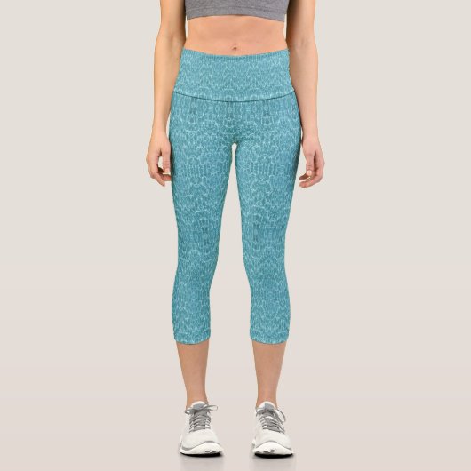 Leggings Capri Aqua Turquoise moderne Motif Abstrait (Recto)