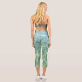 Leggings Capri Aquamarine Tropical Blue Water Pastel (Verso)
