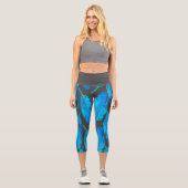 Leggings Capri Aquarelle bleu (Recto)