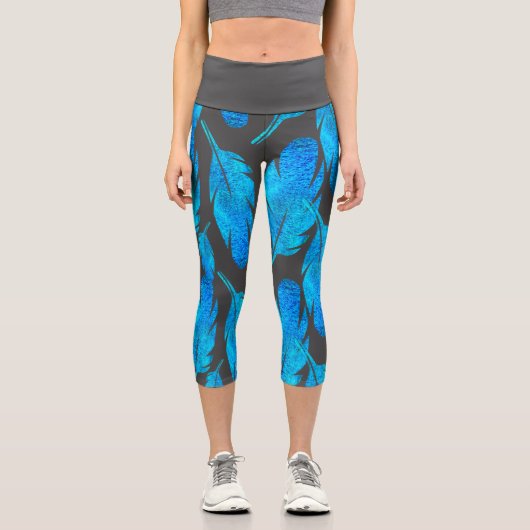 Leggings Capri Aquarelle bleu (Recto)