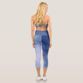 Leggings Capri Aquarelle Bleu et Blanc (Verso)