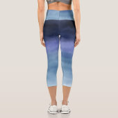Leggings Capri Aquarelle bleu moderne violet (Verso)