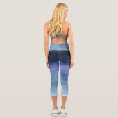 Leggings Capri Aquarelle bleu moderne violet (Verso)