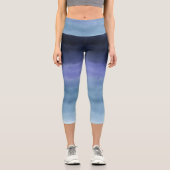 Leggings Capri Aquarelle bleu moderne violet (Recto)