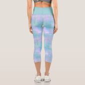 Leggings Capri Aquarelle bleu violet rose moderne (Verso)