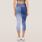 Leggings Capri Aquarelle bleue et blanche (Verso)