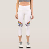Leggings Capri Aquarelle Cute Arc-En-Ciel Et Nuages (Recto)
