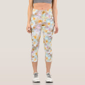 Leggings Capri Aquarelle Fleur sauvage haut taille Capris (Recto)