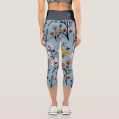 Leggings Capri Aquarelle florale Bleu Doux (Verso)
