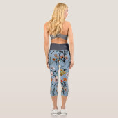 Leggings Capri Aquarelle florale Bleu Doux (Verso)