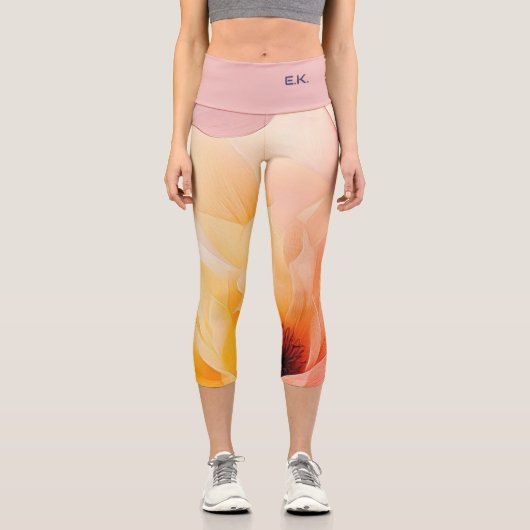 Leggings Capri Aquarelle Florale Chic (Recto)