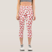Leggings Capri Aquarelle fraise (Recto)