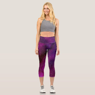 Leggings Capri Aquarelle Galaxies rose violet