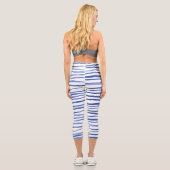Leggings Capri Aquarelle irrégulière lignes simples - bleu (Verso)